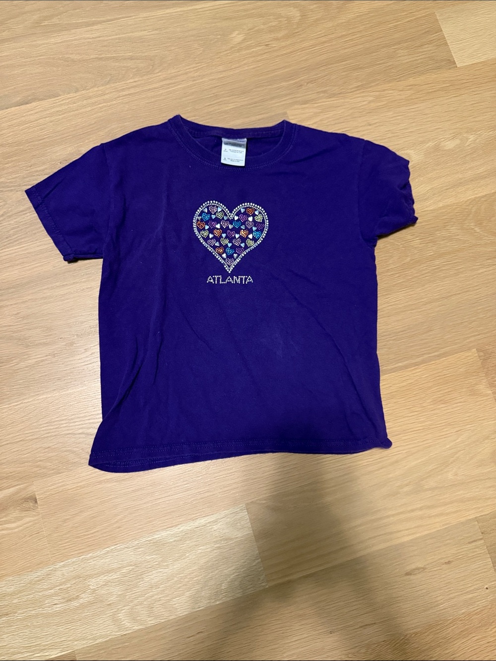 Kids Purple Atlanta Heart Graphic Tee